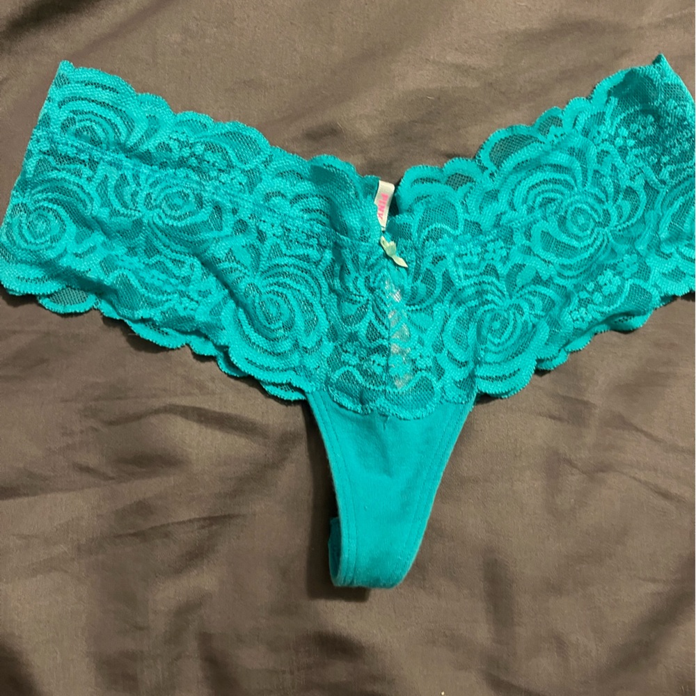 Aqua lace waist thong Victoria’s Secret